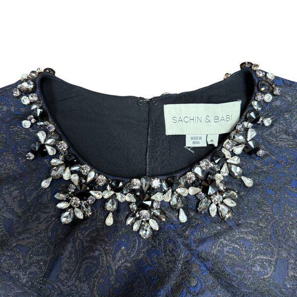 NWT Women's SACHIN & BABI Fallon Dress in Black/Midnight $695 | Size 6 - Picture 6 of 14